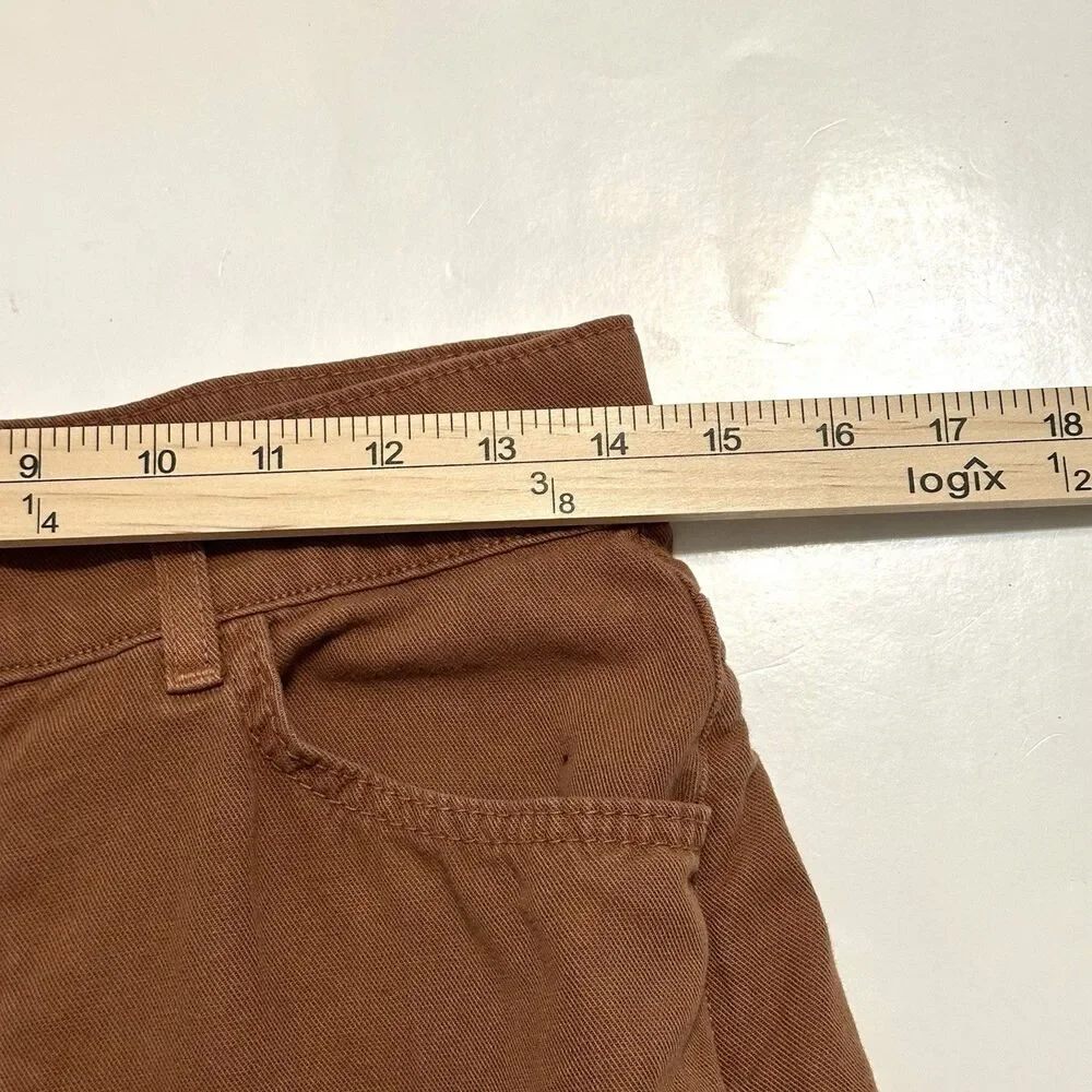 Reformation Jeans Women’s Size 29 High Rise Linen Toffee Brown Soft Pants USA - Picture 7 of 14